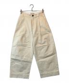 STUDIO NICHOLSONスタジオ ニコルソン）の古着「タックワイドパンツ」｜アイボリー