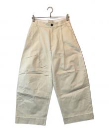 STUDIO NICHOLSON（スタジオ ニコルソン）の古着「タックワイドパンツ」｜アイボリー