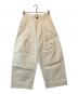 STUDIO NICHOLSON（スタジオ ニコルソン）の古着「タックワイドパンツ」｜アイボリー