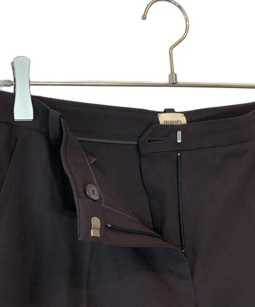HERMES（エルメス）HERMES (エルメス) ヴァージンウールスラックス ブラウン サイズ:38の古着・服飾アイテム