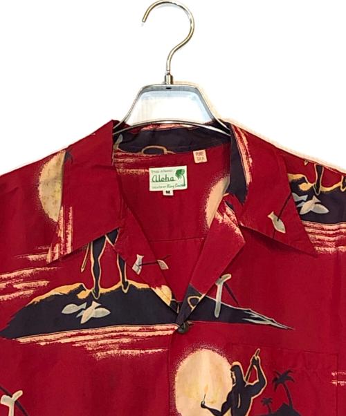 Sun Surf（サンサーフ）Sun Surf (サンサーフ) シルク アロハシャツ レッド サイズ:Mの古着・服飾アイテム
