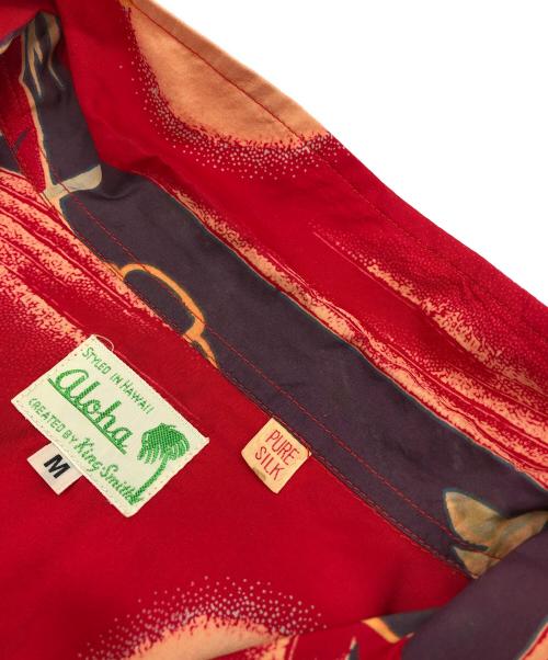 Sun Surf（サンサーフ）Sun Surf (サンサーフ) シルク アロハシャツ レッド サイズ:Mの古着・服飾アイテム