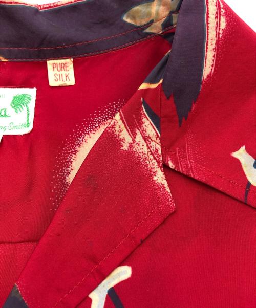 Sun Surf（サンサーフ）Sun Surf (サンサーフ) シルク アロハシャツ レッド サイズ:Mの古着・服飾アイテム