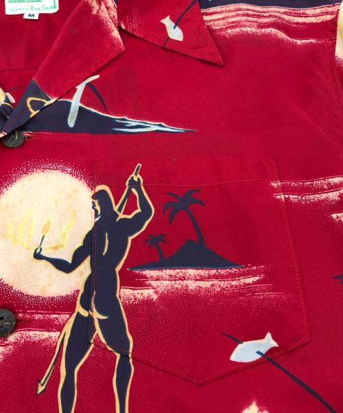 Sun Surf（サンサーフ）Sun Surf (サンサーフ) シルク アロハシャツ レッド サイズ:Mの古着・服飾アイテム