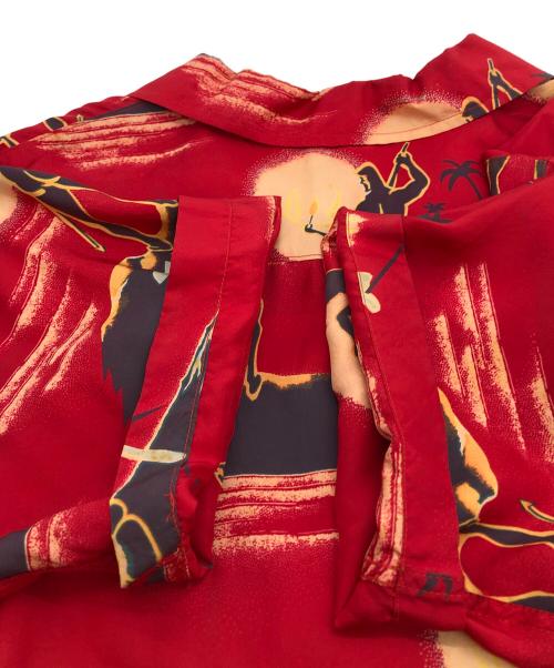 Sun Surf（サンサーフ）Sun Surf (サンサーフ) シルク アロハシャツ レッド サイズ:Mの古着・服飾アイテム