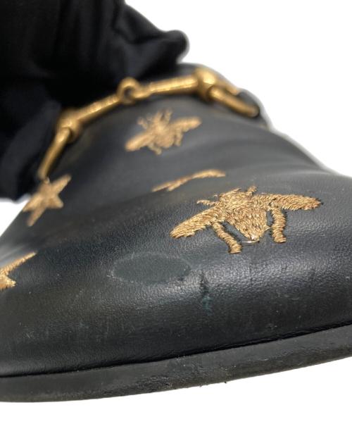 GUCCI（グッチ）GUCCI (グッチ) ビー スター ホースビット クロッグ サンダル ブラック×ゴールド サイズ:SIZE 8の古着・服飾アイテム