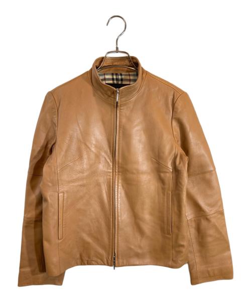BURBERRY LONDON（バーバリーロンドン）BURBERRY LONDON (バーバリーロンドン) ラムレザーシングルライダースジャケット ブラウン サイズ:40の古着・服飾アイテム