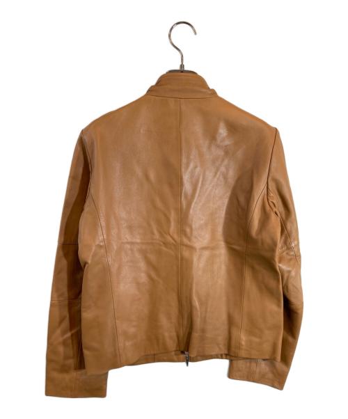 BURBERRY LONDON（バーバリーロンドン）BURBERRY LONDON (バーバリーロンドン) ラムレザーシングルライダースジャケット ブラウン サイズ:40の古着・服飾アイテム