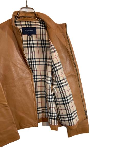 BURBERRY LONDON（バーバリーロンドン）BURBERRY LONDON (バーバリーロンドン) ラムレザーシングルライダースジャケット ブラウン サイズ:40の古着・服飾アイテム