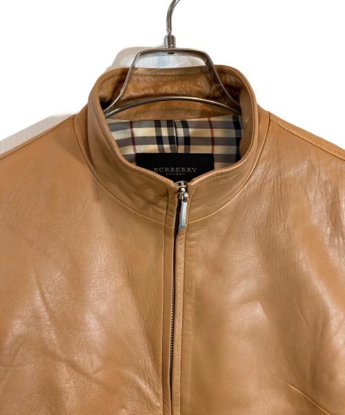 BURBERRY LONDON（バーバリーロンドン）BURBERRY LONDON (バーバリーロンドン) ラムレザーシングルライダースジャケット ブラウン サイズ:40の古着・服飾アイテム