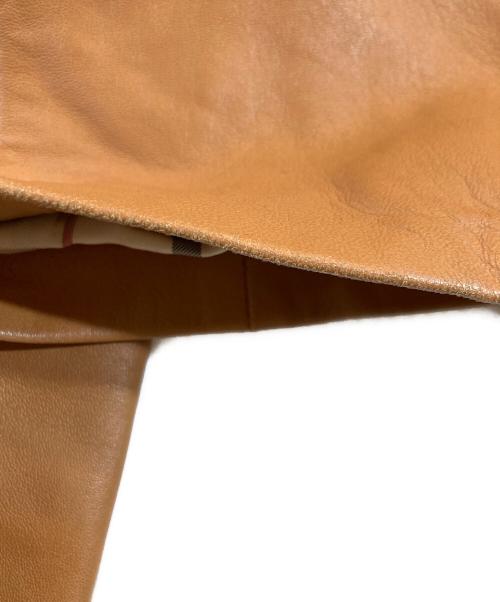 BURBERRY LONDON（バーバリーロンドン）BURBERRY LONDON (バーバリーロンドン) ラムレザーシングルライダースジャケット ブラウン サイズ:40の古着・服飾アイテム