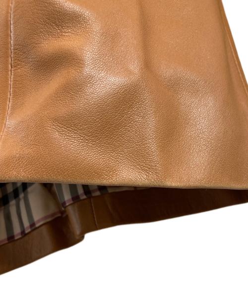 BURBERRY LONDON（バーバリーロンドン）BURBERRY LONDON (バーバリーロンドン) ラムレザーシングルライダースジャケット ブラウン サイズ:40の古着・服飾アイテム