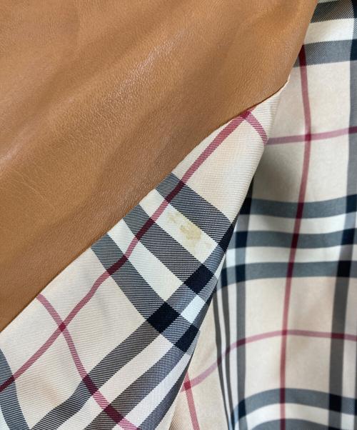 BURBERRY LONDON（バーバリーロンドン）BURBERRY LONDON (バーバリーロンドン) ラムレザーシングルライダースジャケット ブラウン サイズ:40の古着・服飾アイテム