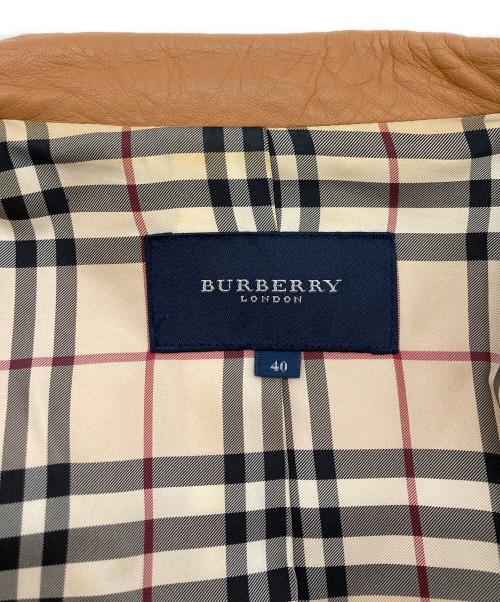 BURBERRY LONDON（バーバリーロンドン）BURBERRY LONDON (バーバリーロンドン) ラムレザーシングルライダースジャケット ブラウン サイズ:40の古着・服飾アイテム