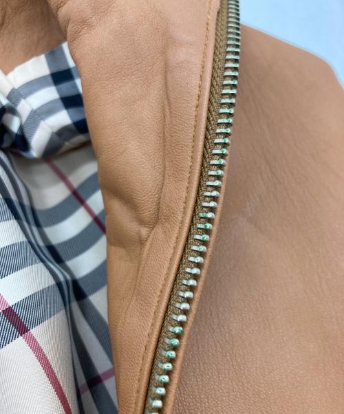 BURBERRY LONDON（バーバリーロンドン）BURBERRY LONDON (バーバリーロンドン) ラムレザーシングルライダースジャケット ブラウン サイズ:40の古着・服飾アイテム