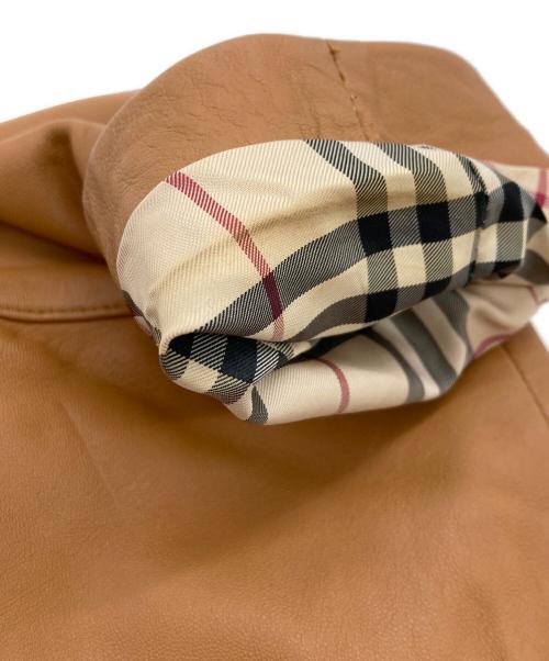 BURBERRY LONDON（バーバリーロンドン）BURBERRY LONDON (バーバリーロンドン) ラムレザーシングルライダースジャケット ブラウン サイズ:40の古着・服飾アイテム
