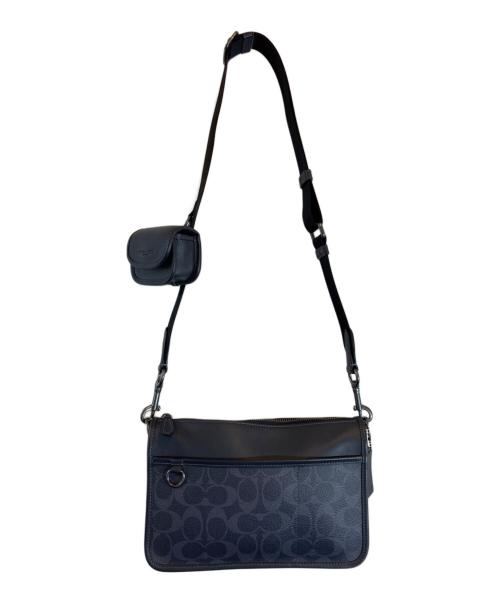 COACH（コーチ）COACH (コーチ) ヘリテージ コンバーチブル クロスボディ ウィズ ハイブリッド カラーブロック シグネチャー キャンバス ネイビーの古着・服飾アイテム