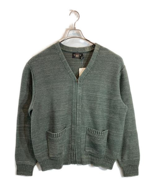 RRL（ダブルアールエル）RRL (ダブルアールエル) エルボーパッチジップカーディガン オリーブ サイズ:XL 未使用品の古着・服飾アイテム