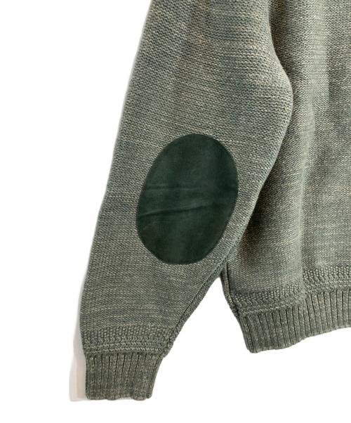 RRL（ダブルアールエル）RRL (ダブルアールエル) エルボーパッチジップカーディガン オリーブ サイズ:XL 未使用品の古着・服飾アイテム