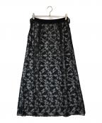 H BEAUTY&YOUTHエイチ ビューティー&ユース）の古着「レースロングスカート」｜ブラック