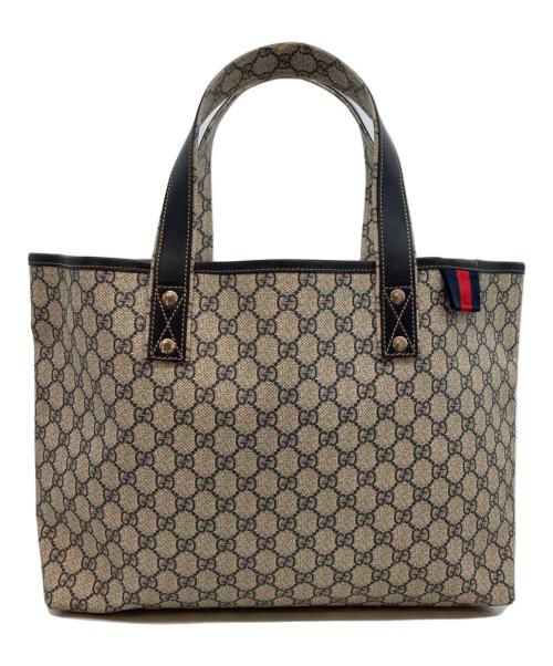 GUCCI（グッチ）GUCCI (グッチ) GGスプリーム キャンバストートバッグ ネイビーの古着・服飾アイテム