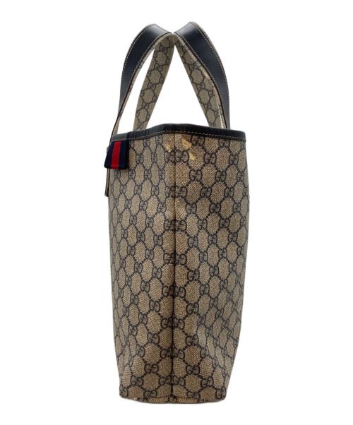 GUCCI（グッチ）GUCCI (グッチ) GGスプリーム キャンバストートバッグ ネイビーの古着・服飾アイテム