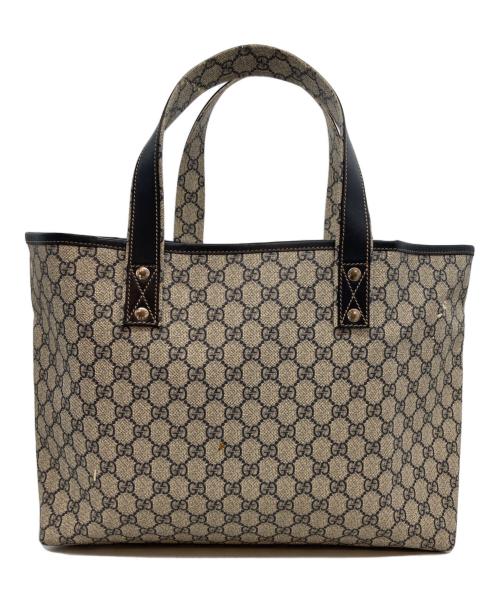 GUCCI（グッチ）GUCCI (グッチ) GGスプリーム キャンバストートバッグ ネイビーの古着・服飾アイテム