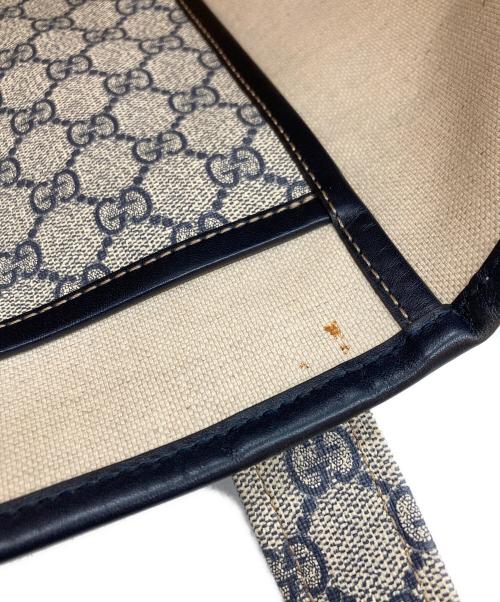 GUCCI（グッチ）GUCCI (グッチ) GGスプリーム キャンバストートバッグ ネイビーの古着・服飾アイテム
