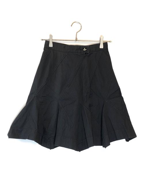 Vivienne Westwood RED LABEL（ヴィヴィアンウエストウッドレッドレーベル）Vivienne Westwood RED LABEL (ヴィヴィアンウエストウッドレッドレーベル) ピンストライプ切替スカート グレー サイズ:SIZE 2の古着・服飾アイテム