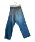 H.UNIT (エイチユニット) DENIM SIDE OPEN PAINTER PANT ブルー：12000円