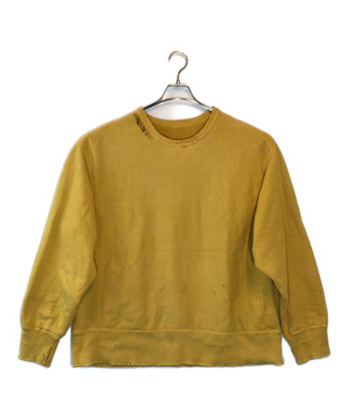ANCELLM（アンセルム）ANCELLM (アンセルム) DYED DAMAGE SWEAT SHIRT イエロー サイズ:Mの古着・服飾アイテム