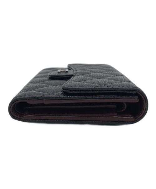 CHANEL（シャネル）CHANEL (シャネル) キャビアスキンロングウォレット ブラックの古着・服飾アイテム