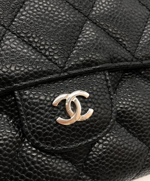 CHANEL（シャネル）CHANEL (シャネル) キャビアスキンロングウォレット ブラックの古着・服飾アイテム