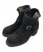 CHIPPEWAチペワ）の古着「ブラックスエード エンジニアブーツ」｜ブラック