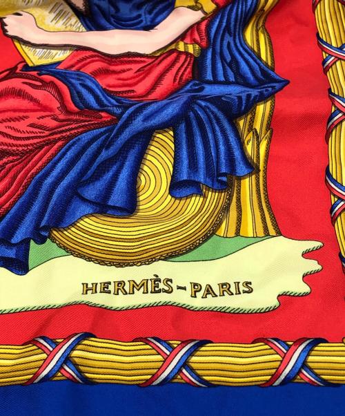 HERMES（エルメス）HERMES (エルメス) シルク大判ストール ブルー サイズ:下記参照の古着・服飾アイテム