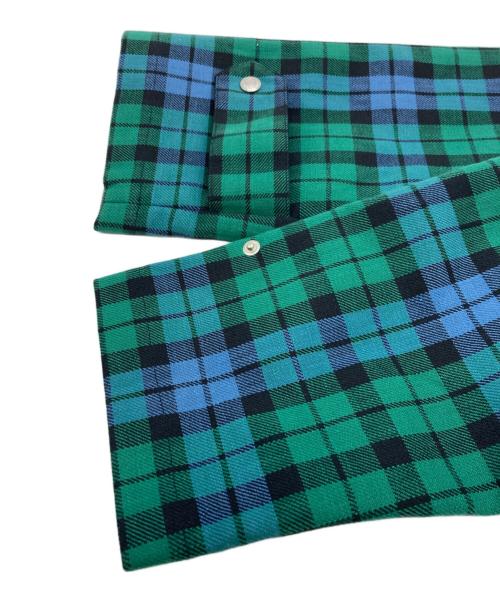 Traditional Weatherwear（トラディショナルウェザーウェア）Traditional Weatherwear (トラディショナルウェザーウェア) タータンチェックハンティングコート ブルーー×グリーン サイズ:SIZE 36の古着・服飾アイテム