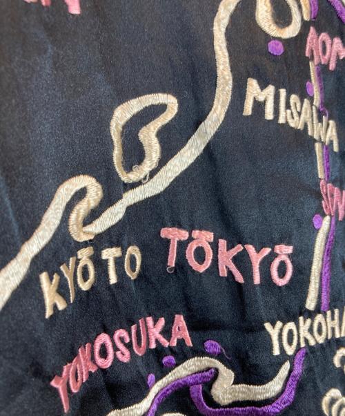 USED（ユーズド）USED (ユーズド) ヴィンテージリバーシブル刺繍スカジャン ブルー×ブラック サイズ:下記参照の古着・服飾アイテム