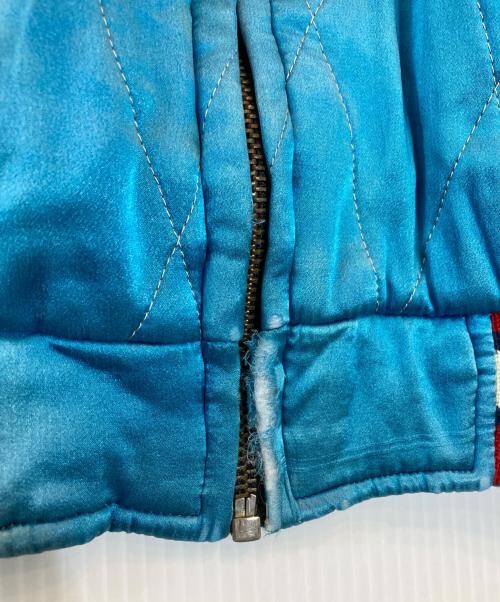 USED（ユーズド）USED (ユーズド) ヴィンテージリバーシブル刺繍スカジャン ブルー×ブラック サイズ:下記参照の古着・服飾アイテム