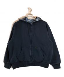 SUPREME（シュプリーム）の古着「Reversible Work Zip Up Hooded Sweatshirt（リバーシブルワークジップアップフーデッドスウェットシャツ）」｜ネイビー×ブルー