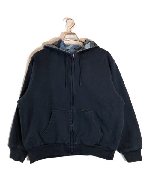 SUPREME（シュプリーム）Supreme (シュプリーム) Reversible Work Zip Up Hooded Sweatshirt（リバーシブルワークジップアップフーデッドスウェットシャツ） ネイビー×ブルー サイズ:Mの古着・服飾アイテム
