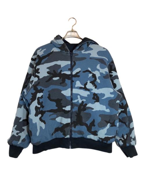 SUPREME（シュプリーム）Supreme (シュプリーム) Reversible Work Zip Up Hooded Sweatshirt（リバーシブルワークジップアップフーデッドスウェットシャツ） ネイビー×ブルー サイズ:Mの古着・服飾アイテム