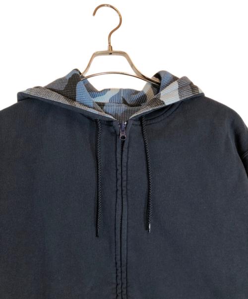 SUPREME（シュプリーム）Supreme (シュプリーム) Reversible Work Zip Up Hooded Sweatshirt（リバーシブルワークジップアップフーデッドスウェットシャツ） ネイビー×ブルー サイズ:Mの古着・服飾アイテム