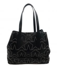 JIMMY CHOO（ジミーチュウ）の古着「スタースタッズ レザートートバッグ」｜ブラック