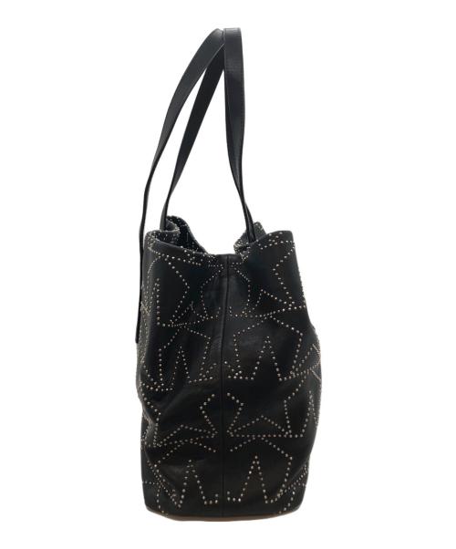 JIMMY CHOO（ジミーチュウ）JIMMY CHOO (ジミーチュウ) スタースタッズ レザートートバッグ ブラックの古着・服飾アイテム