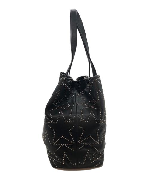 JIMMY CHOO（ジミーチュウ）JIMMY CHOO (ジミーチュウ) スタースタッズ レザートートバッグ ブラックの古着・服飾アイテム