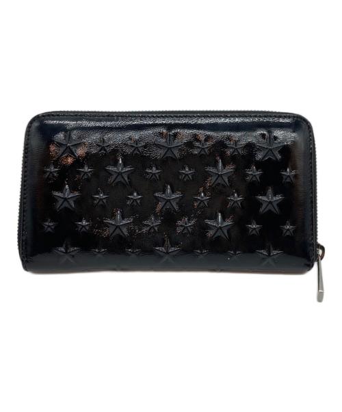 JIMMY CHOO（ジミーチュウ）JIMMY CHOO (ジミーチュウ) エナメル スタースタッズ 長財布 ブラック サイズ:下記参照の古着・服飾アイテム