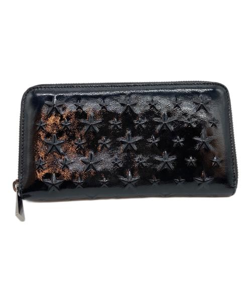 JIMMY CHOO（ジミーチュウ）JIMMY CHOO (ジミーチュウ) エナメル スタースタッズ 長財布 ブラック サイズ:下記参照の古着・服飾アイテム