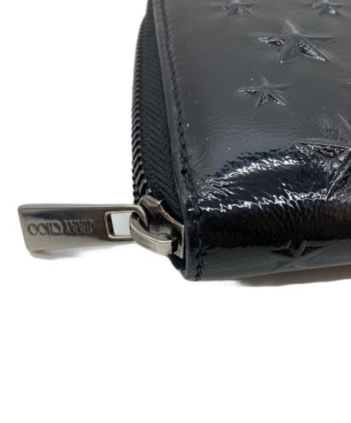 JIMMY CHOO（ジミーチュウ）JIMMY CHOO (ジミーチュウ) エナメル スタースタッズ 長財布 ブラック サイズ:下記参照の古着・服飾アイテム