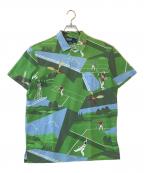POLO RALPH LAURENポロ・ラルフローレン）の古着「テニスプリントポロシャツ」｜グリーン×ブルー