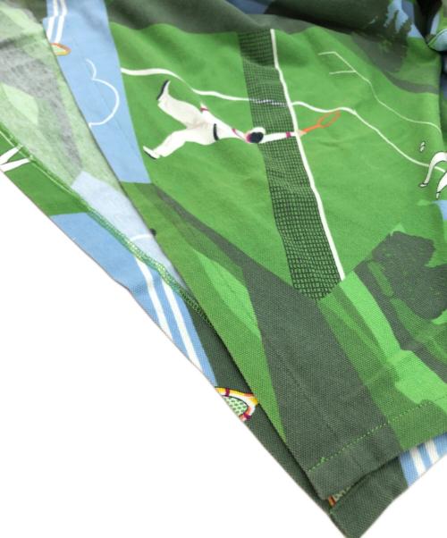 POLO RALPH LAUREN（ポロ・ラルフローレン）POLO RALPH LAUREN (ポロ・ラルフローレン) テニスプリントポロシャツ グリーン×ブルー サイズ:Lの古着・服飾アイテム